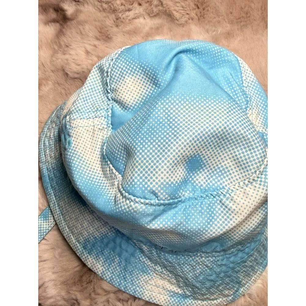 Nike Kids Baltic Blue Tie-Dye Halftone Sun Bucket Hat with Chin Strap